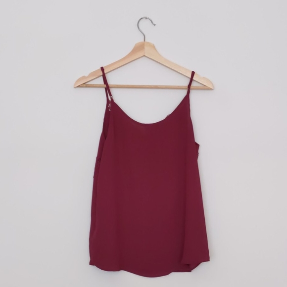 ARITZIA Babaton lace burgundy camisole tank top - Picture 5 of 7